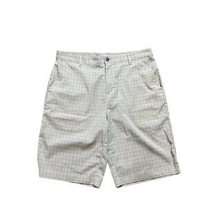 Adidas Mens Plaid Golf Shorts Size 34W Green & Red Checkered Lightweight